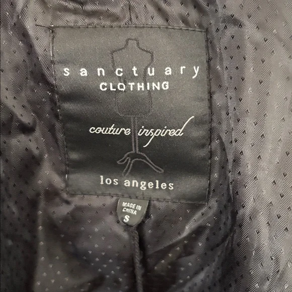 Anthropologie Sanctuary Tweed Cropped Jacket Blazer Zip Pockets Size Small - Picture 9 of 16